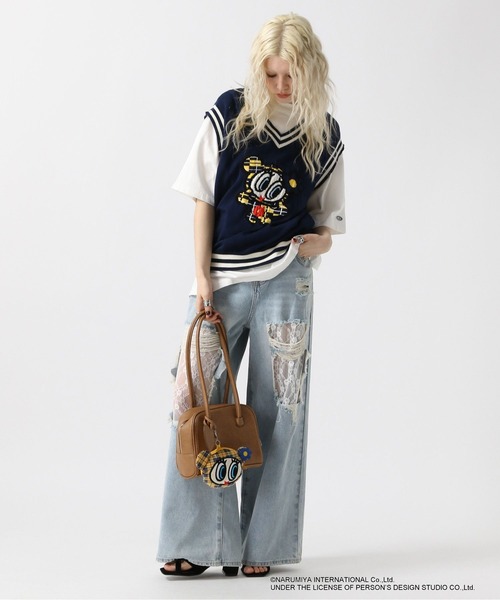 FOREVER 21（フォーエバー トゥエンティーワン）の「【ANGEL BLUE】ジャガードベスト（ベスト・レディース・ネイビー/ナチュラル・FREE）」の6枚目の写真