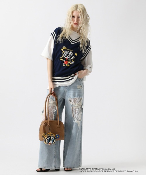 FOREVER 21（フォーエバー トゥエンティーワン）の「【ANGEL BLUE】ジャガードベスト（ベスト・レディース・ネイビー/ナチュラル・FREE）」の7枚目の写真