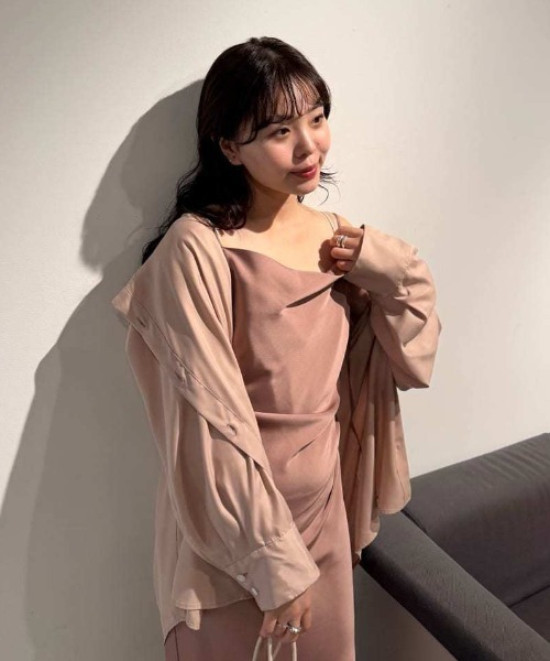 セール】ウォッシャブルクールサテンシャツ／ウォッシャブル・接触冷感