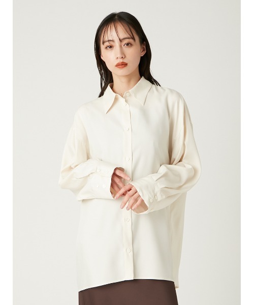 セール】ウォッシャブルクールサテンシャツ／ウォッシャブル・接触冷感