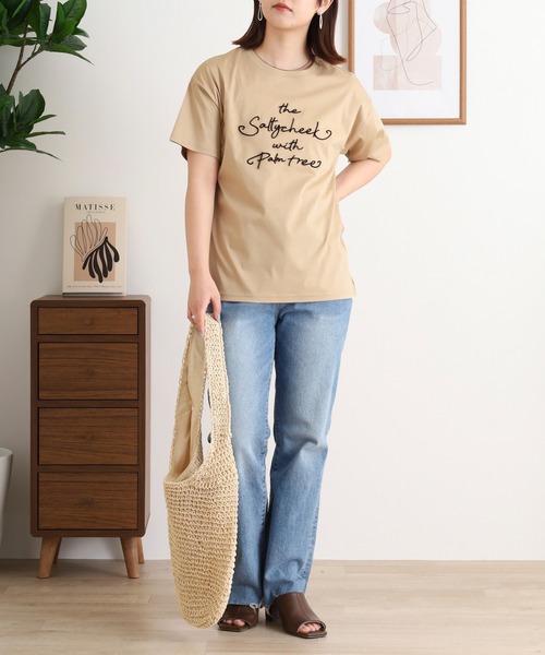 BRODIAEA(ブローディア)の「BRODIAEA 歯ブラシ加工刺繍Tシャツ 半袖カットソー(Tシャツ/カットソー・レディース・オフホワイト/ベージュ/ライトグリーン/ピンク/ネイビー・40)」の18枚目の写真