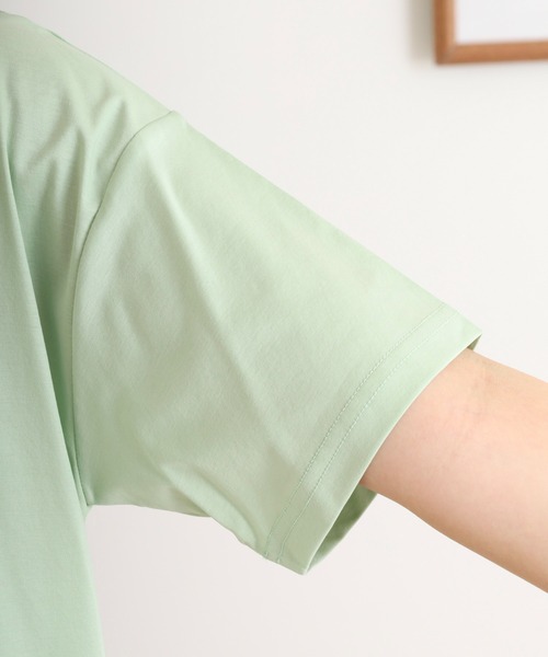 BRODIAEA(ブローディア)の「BRODIAEA 歯ブラシ加工刺繍Tシャツ 半袖カットソー(Tシャツ/カットソー・レディース・オフホワイト/ベージュ/ライトグリーン/ピンク/ネイビー・40)」の9枚目の写真