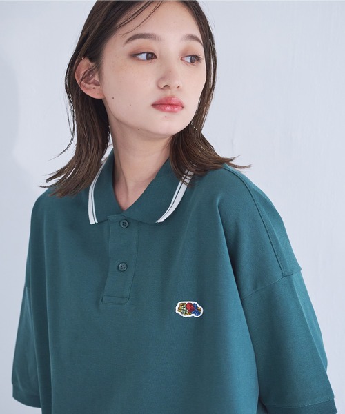 FRUIT OF THE LOOM(フルーツオブザルーム)の「カノコポロシャツ / 刺繍 / ワンポイント / オーバーサイズ / ビッグシルエット / ユニセックス / ジェンダーレス(ポロシャツ・メンズ・ホワイト/モスグリーン/サックスブルー/ブラック・S/M/L/XL)」の22枚目の写真