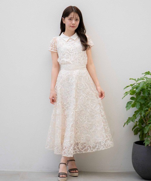 エルマンノシェルビーノ　40 刺繍ホワイトフレアスカート ウールフラノ フレアスカート(スカート)｜EPOCA(エポカ)のファッション