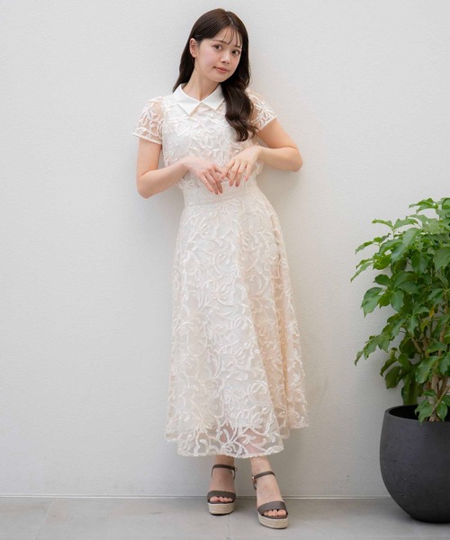 NOELA（ノエラ）の「コード刺繍スカート（スカート・レディース・ネイビー/オフホワイト・S/M）」の4枚目の写真