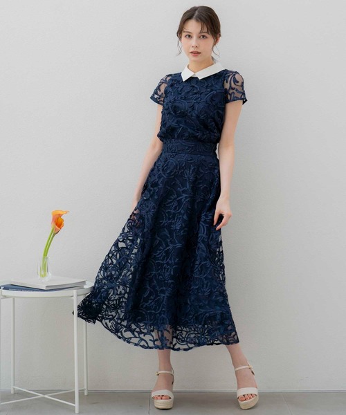 NOELA（ノエラ）の「コード刺繍スカート（スカート・レディース・ネイビー/オフホワイト・S/M）」の7枚目の写真