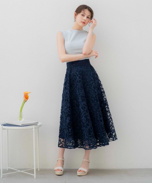 NOELA（ノエラ）の「コード刺繍スカート（スカート・レディース・ネイビー/オフホワイト・S/M）」の13枚目の写真
