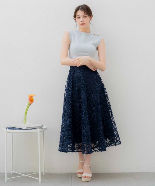 NOELA（ノエラ）の「コード刺繍スカート（スカート・レディース・ネイビー/オフホワイト・S/M）」の14枚目の写真