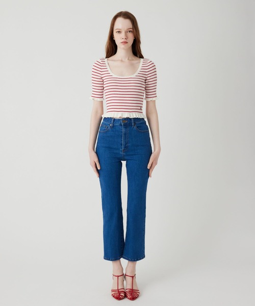 DEICY（デイシー）の「デニムハイウエストストレッチパンツ（デニムパンツ・レディース・ピンク/ライトインディゴブルー/アイボリー/サックスブルー・0/1）」の5枚目の写真