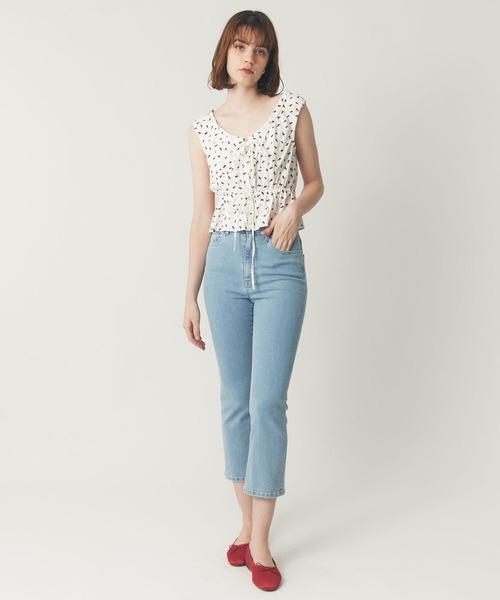 DEICY（デイシー）の「デニムハイウエストストレッチパンツ（デニムパンツ・レディース・ピンク/ライトインディゴブルー/アイボリー/サックスブルー・0/1）」の13枚目の写真