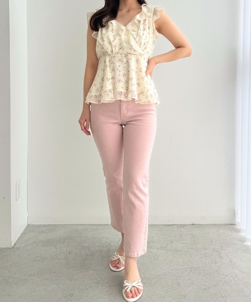 DEICY（デイシー）の「デニムハイウエストストレッチパンツ（デニムパンツ・レディース・ピンク/ライトインディゴブルー/アイボリー/サックスブルー・0/1）」の12枚目の写真