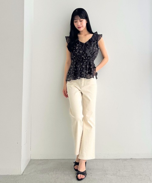 DEICY（デイシー）の「デニムハイウエストストレッチパンツ（デニムパンツ・レディース・ピンク/ライトインディゴブルー/アイボリー/サックスブルー・0/1）」の10枚目の写真