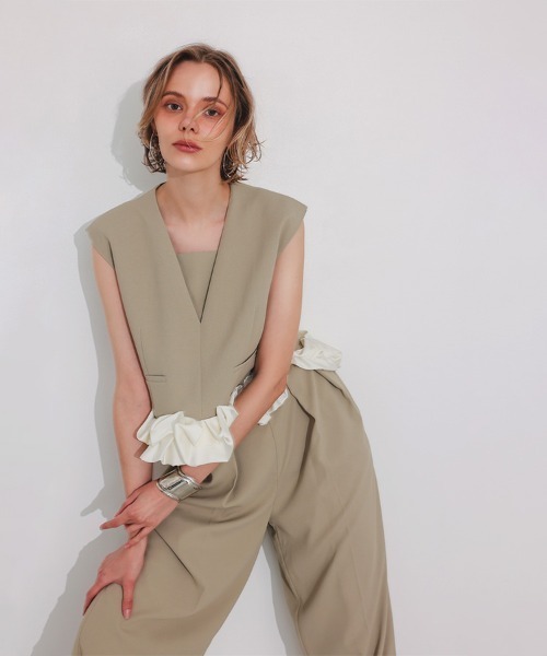DONOBAN（ドノバン）の「【ANDRESD】whip hem set up dress［ホイップヘムセットアップドレス］（ドレス・レディース・ブラック/モカ/ミント/グレー・S/M/L）」の6枚目の写真
