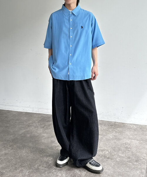 U.S. POLO ASSN.（ユーエスポロアッスン）の「【U.S. POLO ASSN.】シルクタッチ半袖シャツ（シャツ/ブラウス・メンズ・ブルー/チャコールグレー/ライム/ネイビー/グレイッシュベージュ/カーキ/ブラウン・MEDIUM/LARGE）」の17枚目の写真