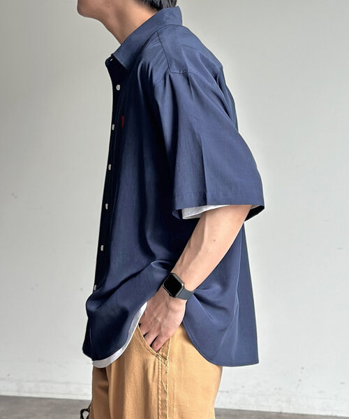 U.S. POLO ASSN.（ユーエスポロアッスン）の「【U.S. POLO ASSN.】シルクタッチ半袖シャツ（シャツ/ブラウス・メンズ・ブルー/チャコールグレー/ライム/ネイビー/グレイッシュベージュ/カーキ/ブラウン・MEDIUM/LARGE）」の19枚目の写真