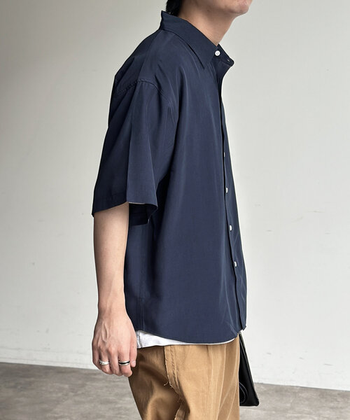 U.S. POLO ASSN.（ユーエスポロアッスン）の「【U.S. POLO ASSN.】シルクタッチ半袖シャツ（シャツ/ブラウス・メンズ・ブルー/チャコールグレー/ライム/ネイビー/グレイッシュベージュ/カーキ/ブラウン・MEDIUM/LARGE）」の21枚目の写真