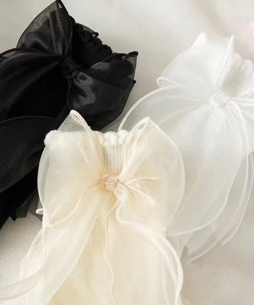 SHEPP（シープ）の「バックチュールリボンデザイン ショートソックス（ソックス/靴下・レディース・ホワイト/アイボリー/ブラック・F）」の15枚目の写真