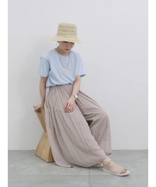 Samansa Mos2 blue(サマンサモスモスブルー)の「ボイルギャザースカーチョ(その他パンツ・レディース・ブラック/ベージュ/シルバーグレー/ブルー・F)」の4枚目の写真