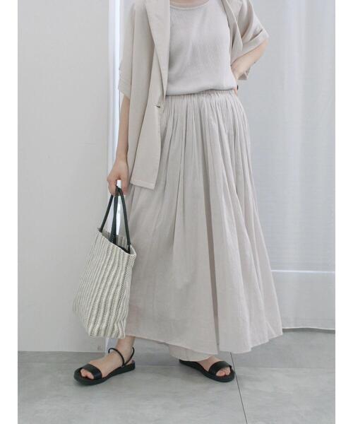 Samansa Mos2 blue(サマンサモスモスブルー)の「ボイルギャザースカーチョ(その他パンツ・レディース・ブラック/ベージュ/シルバーグレー/ブルー・F)」の3枚目の写真