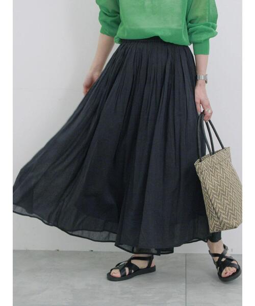 Samansa Mos2 blue(サマンサモスモスブルー)の「ボイルギャザースカーチョ(その他パンツ・レディース・ブラック/ベージュ/シルバーグレー/ブルー・F)」の2枚目の写真