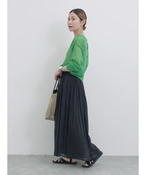 Samansa Mos2 blue(サマンサモスモスブルー)の「ボイルギャザースカーチョ(その他パンツ・レディース・ブラック/ベージュ/シルバーグレー/ブルー・F)」の15枚目の写真