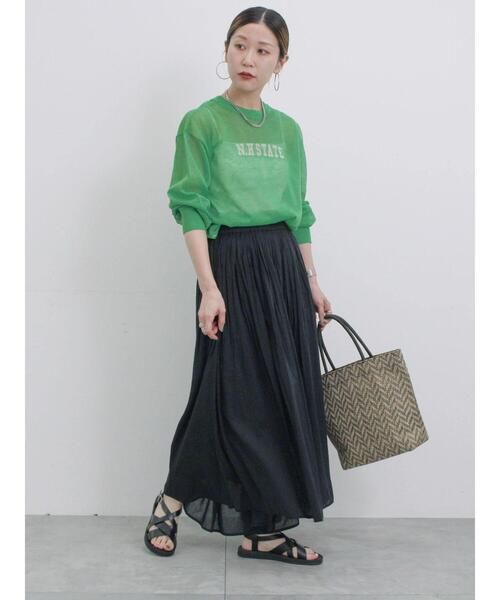 Samansa Mos2 blue(サマンサモスモスブルー)の「ボイルギャザースカーチョ(その他パンツ・レディース・ブラック/ベージュ/シルバーグレー/ブルー・F)」の17枚目の写真