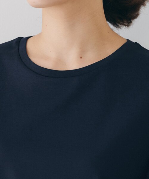 tシャツ 「二の腕カバー/オンオフ」袖シアー ドッキングプルオーバー レディース UNTITLED tシャツ 「二の腕カバー/オンオフ」袖シアー