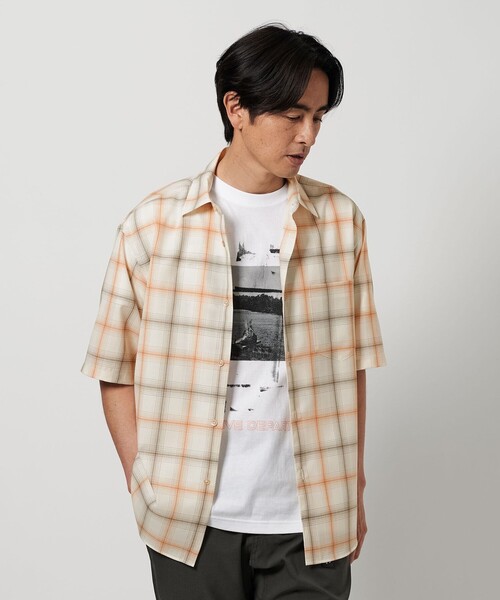 セール】尾州 オンブレ レギュラーフォルム テーパード シャツ