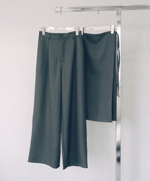 O'fmus】コーデセット (フリルトップス+ラップパンツ