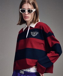 Mardi Mercrediポロシャツ 長袖 RUGBY SHIRT STRIPE FLOWER（ポロシャツ）｜Mardi Mercredi