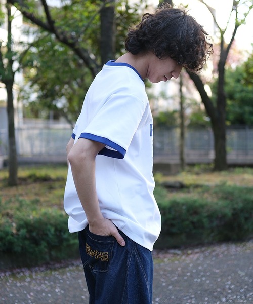 HOOK（フック）の「HOOK -original-　ニャンコ船長ヴィンテージ風プリントリンガーTEE (SS)（Tシャツ/カットソー・メンズ・ホワイト/ネイビー/ライトベージュ・MEDIUM/X-LARGE/LARGE）」の12枚目の写真