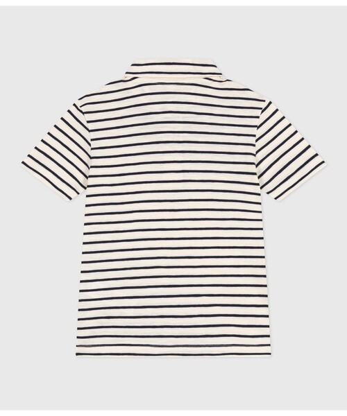 PETIT BATEAU(プチバトー)の「半袖ポロシャツ(ポロシャツ・キッズ・ホワイト×ネイビー・4YEAR/5YEAR)」の2枚目の写真