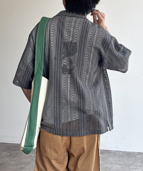 CPCM（シーピーシーエム）の「ピグメントレースシャツ（シャツ/ブラウス・メンズ・ブラウン/チャコールグレー/カーキ/アイボリー・MEDIUM/LARGE）」の15枚目の写真