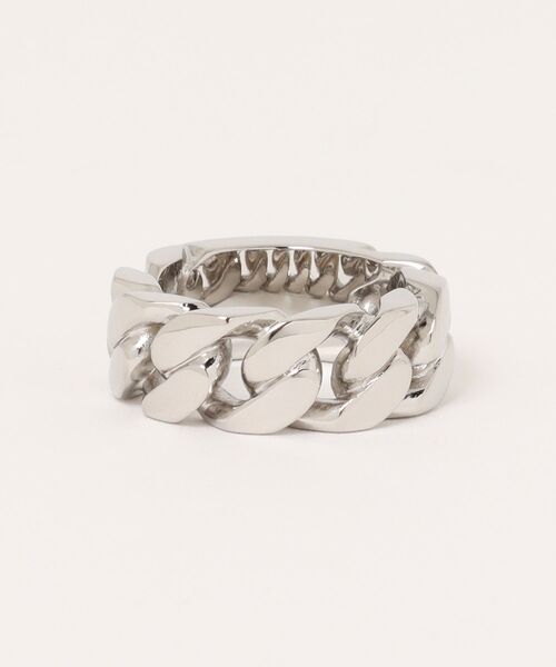 MM6 Maison Margiela（ｴﾑｴﾑｼｯｸｽ ﾒｿﾞﾝ ﾏﾙｼﾞｪﾗ）の「MINIMAL LOGO 3MM RING（リング・レディース・シルバー・20号/15号/10号）」の2枚目の写真