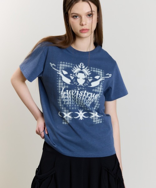 Tシャツ・カットソー [tensishop] gyaru hart angel wing Angelcore Pixel Heart Shirt, J-fashion Tenshi Kaiwai Graphic