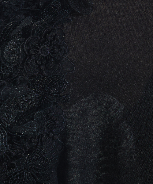 qualite（カリテ）の「boussole×qualiteフラワーエンブロPO/シアーニット/オフィスカジュアル/サマーニット（Tシャツ/カットソー・レディース・ブラック/オフホワイト・フリー）」の16枚目の写真