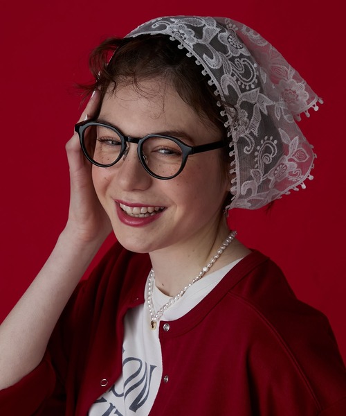 BONLECILL Marche（ボンルシールマルシェ）の「【BONLECILL Marche】アソートレースバブーシュカ／三角巾（バンダナ/スカーフ・レディース・ホワイト/ホワイト系1/ホワイト系2・FREE）」の13枚目の写真