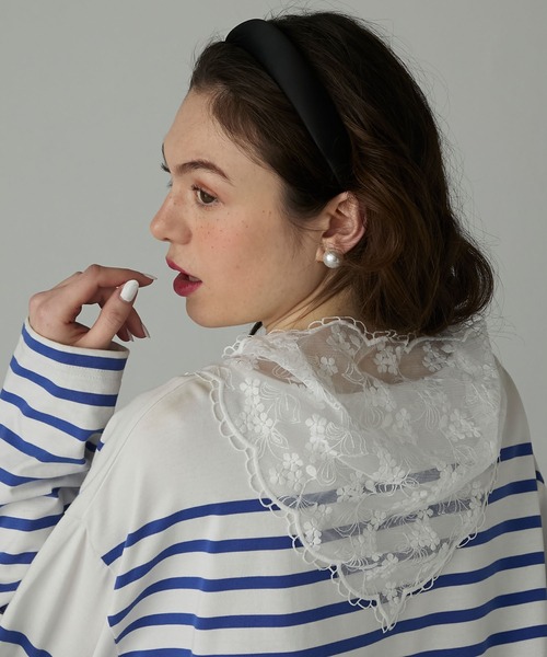 BONLECILL Marche（ボンルシールマルシェ）の「【BONLECILL Marche】アソートレースバブーシュカ／三角巾（バンダナ/スカーフ・レディース・ホワイト/ホワイト系1/ホワイト系2・FREE）」の20枚目の写真