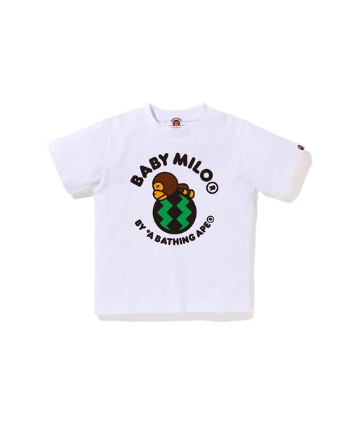 A BATHING APE(アベイシングエイプ)の「MILO WATERMELON TEE(Tシャツ/カットソー・キッズ・ホワイト・100/110/90/120/130)」の1枚目の写真