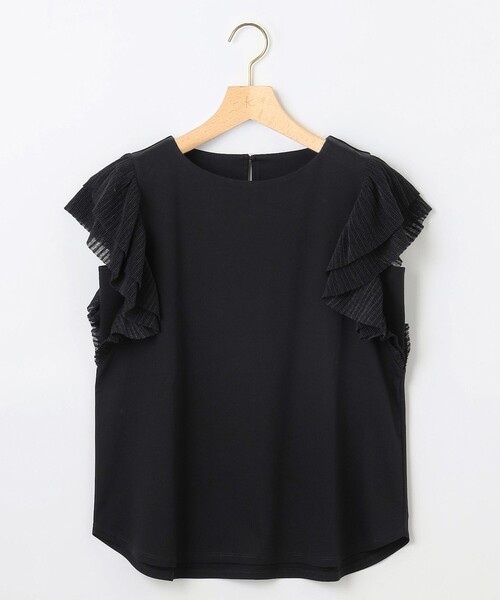 組曲（クミキョク）の「プリーツコンビフレンチスリーブ カットソー（Tシャツ/カットソー・レディース・ブラック系/アイボリー系/ブルー系・2/3）」の15枚目の写真