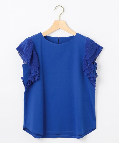 組曲（クミキョク）の「プリーツコンビフレンチスリーブ カットソー（Tシャツ/カットソー・レディース・ブラック系/アイボリー系/ブルー系・2/3）」の16枚目の写真