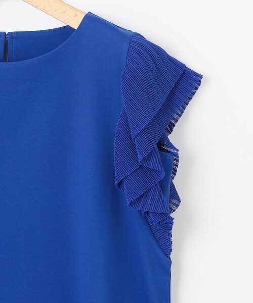 組曲（クミキョク）の「プリーツコンビフレンチスリーブ カットソー（Tシャツ/カットソー・レディース・ブラック系/アイボリー系/ブルー系・2/3）」の18枚目の写真