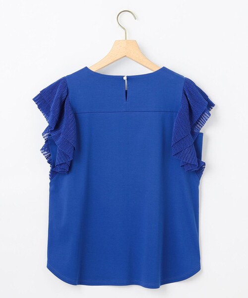 組曲（クミキョク）の「プリーツコンビフレンチスリーブ カットソー（Tシャツ/カットソー・レディース・ブラック系/アイボリー系/ブルー系・2/3）」の10枚目の写真