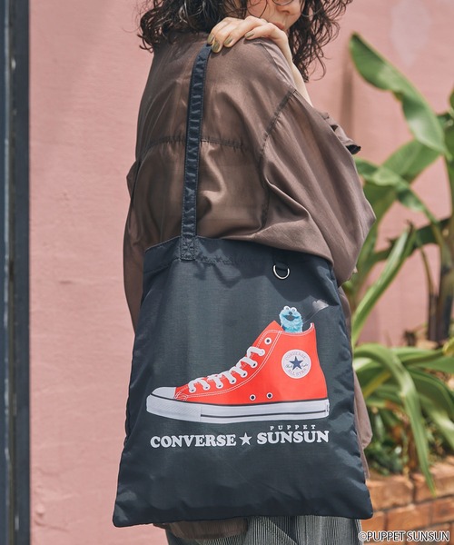 パペットスンスン CONVERSE トートバッグ M ネイビー セール】【CONVERSE】SUNSUN CANVAS TOTE BAG M/パペット
