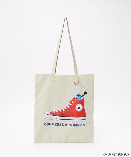 パペットスンスン コンバース コラボ トートバッグ サックス CONVERSE トートバッグ 「CONVERSE」SUNSUN FLAT TOTE BAG