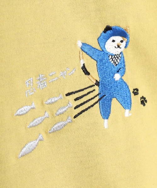 Quelle Chance(ケルシャンス)の「ドロスト刺しゅうプルオーバー ニャンジャ(Tシャツ/カットソー・レディース・イエロー/チャコールグレー/オートミール・M)」の12枚目の写真