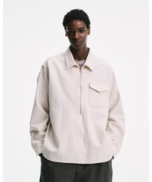 SOPHNET. | LIGHT MELTON WOOL HALF-ZIP SHIRT(シャツ/ブラウス)