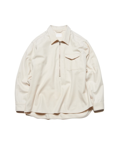 SOPHNET.(ソフネット)の「LIGHT MELTON WOOL HALF-ZIP SHIRT(シャツ/ブラウス・メンズ・オフホワイト/チャコールグレー/ブラック・3/2/1/4/5)」の2枚目の写真