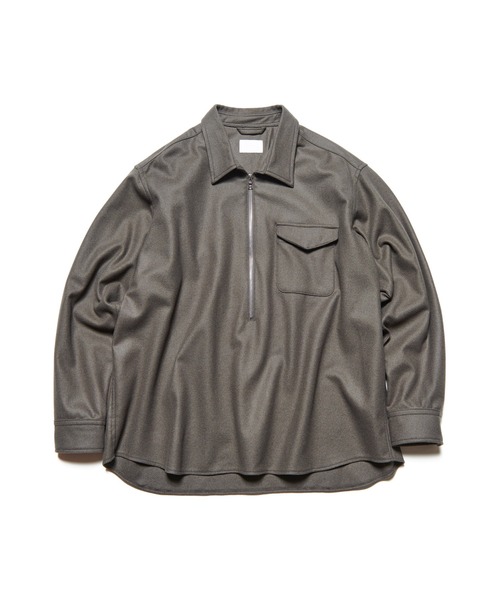 SOPHNET.(ソフネット)の「LIGHT MELTON WOOL HALF-ZIP SHIRT(シャツ/ブラウス・メンズ・オフホワイト/チャコールグレー/ブラック・3/2/1/4/5)」の1枚目の写真