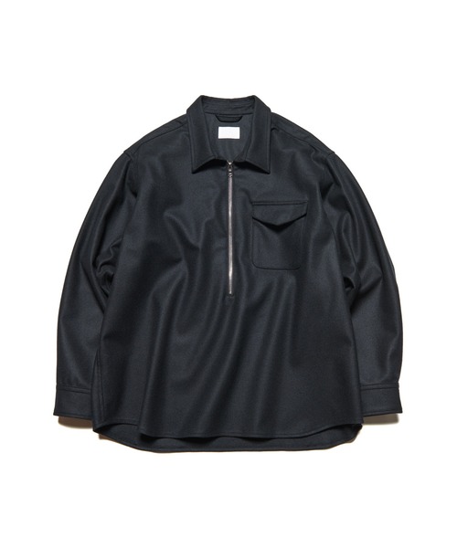 SOPHNET.(ソフネット)の「LIGHT MELTON WOOL HALF-ZIP SHIRT(シャツ/ブラウス・メンズ・オフホワイト/チャコールグレー/ブラック・3/2/1/4/5)」の3枚目の写真